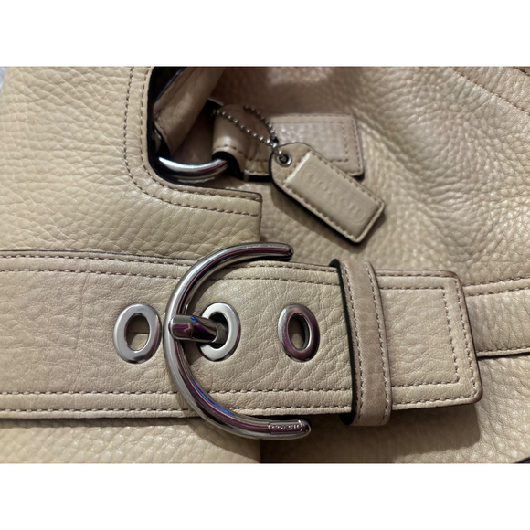 Coach Soho Hamilton Cream Pebbled Cowhide Leather Shoulder Bag SOHO Y2K Satchel - Picture 9 of 10